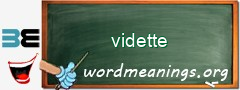 WordMeaning blackboard for vidette